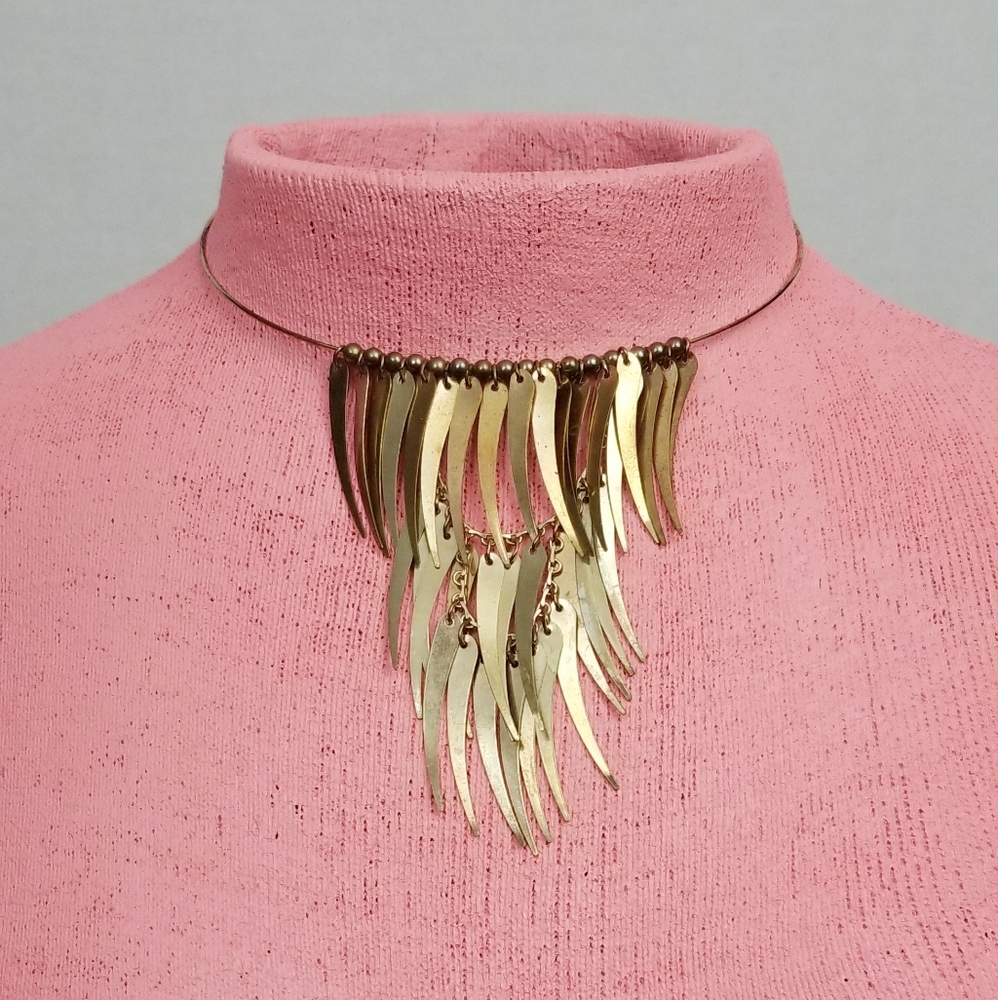 Vintage Metal Fringe Statment Choker